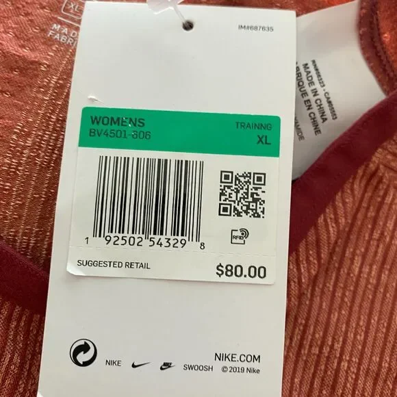 NWT Nike Tech Pack Knit Training Crop Top Women's Size XL Red Crew Neck Running - Picture 7 of 7